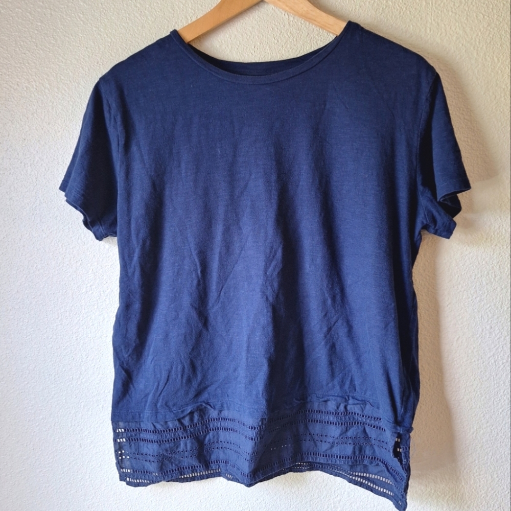 ST. JOHN'S BAY Blouse in Navy Size Large